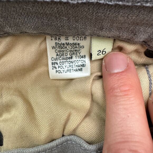 Rag & Bone The Dre Boyfriend Denim Jeans Womens 26 Aged Grey Mid Rise Stretch - Picture 8 of 16